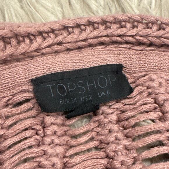 Topshop oversized pink cardigan size 2 - Picture 2 of 5
